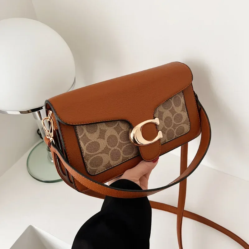 

PU Leather Printed Small Square Bag - 2025 Contrast Crossbody, Minimalist Daily Bag for Women