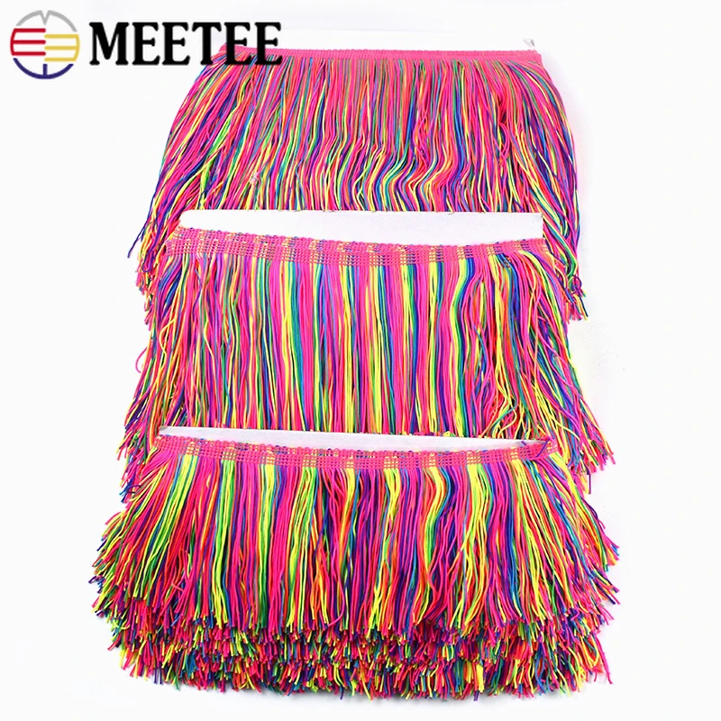 

2Meters 10/15/20cm Rainbow Tassel Fringe Long Lace Trim for Costume Dress Garment Curtain Decor Tassels DIY Crafts Accessories