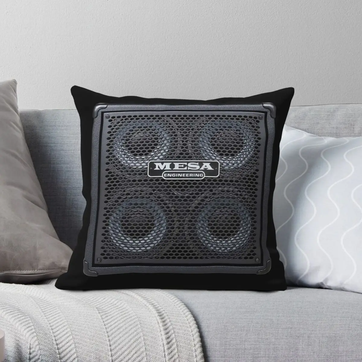 Funda de cojín de Mesa Boogie Engineering, cubierta cuadrada de poliéster, lino, terciopelo, con cremallera, 45x45, 4x10