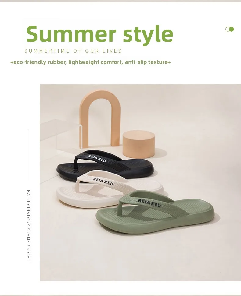 Sommer Neue Paar-Flip-Flops, Dicksohlige Weichsohlige Sandalen, Modische Strandpantoffeln für Damen und Herren – Detail 4
