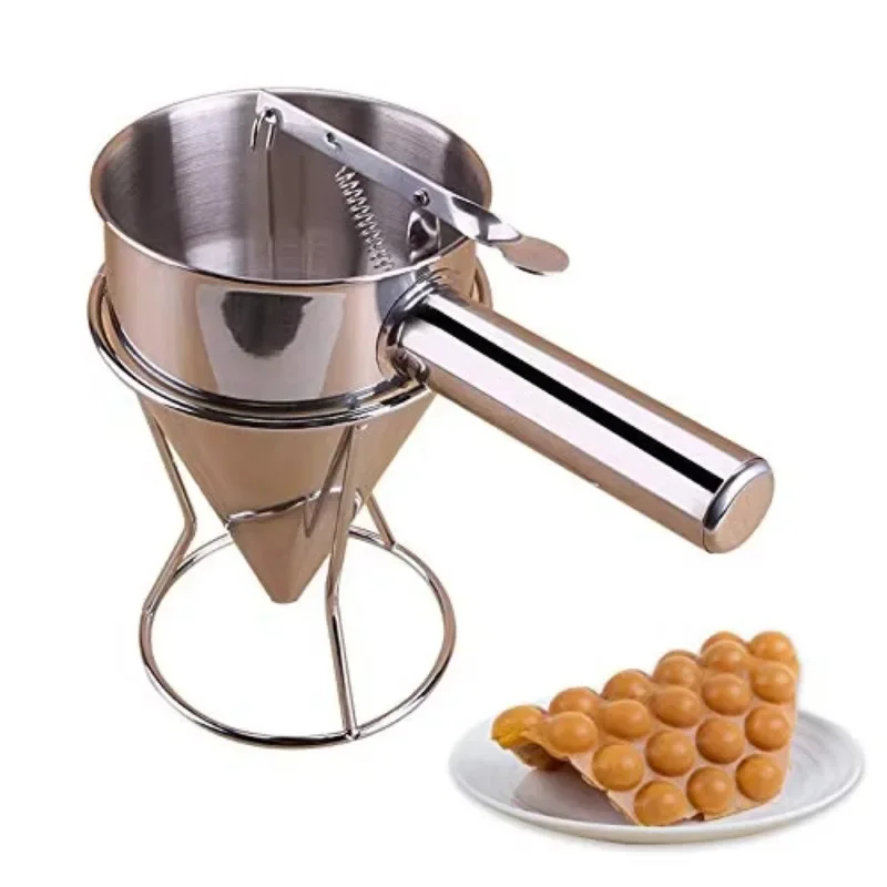 Custom Batter Funnel Dispenser, Stainless Steel Scone Batter Dispenser with Bracket, Octopus Yaki Batter Dispenser