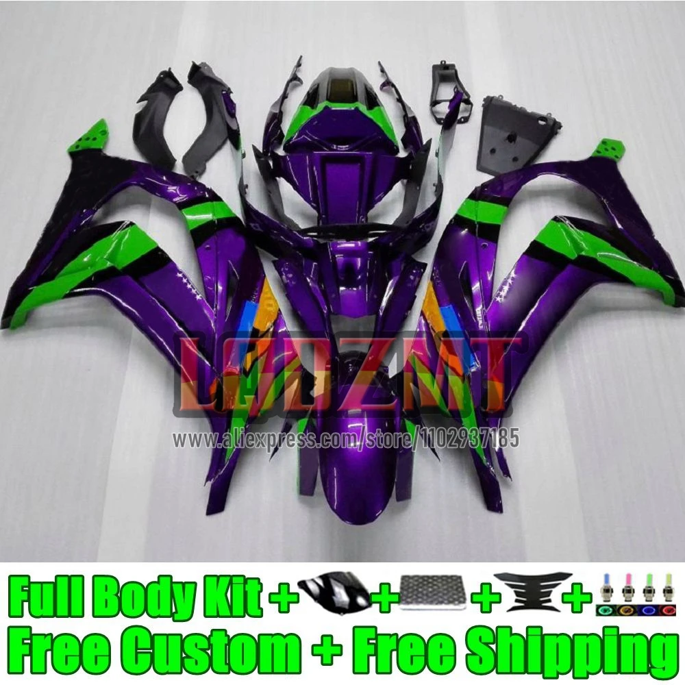 Injection Fairing For KAWASAKI NINJA ZX 10R 1000 52No.22 green purple ZX10R 2011 2012 2013 2014 2015 ZX-10R 11 12 13 14 15 Frame