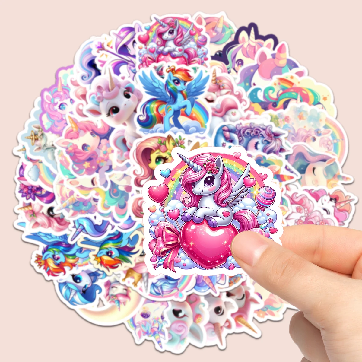 50PCS Cute Unicorn Cartoon Animals Graffiti Stickers DIY Phone Guitar Laptop Notebook Suitcase Cup Waterproof Sticker Kids Toy