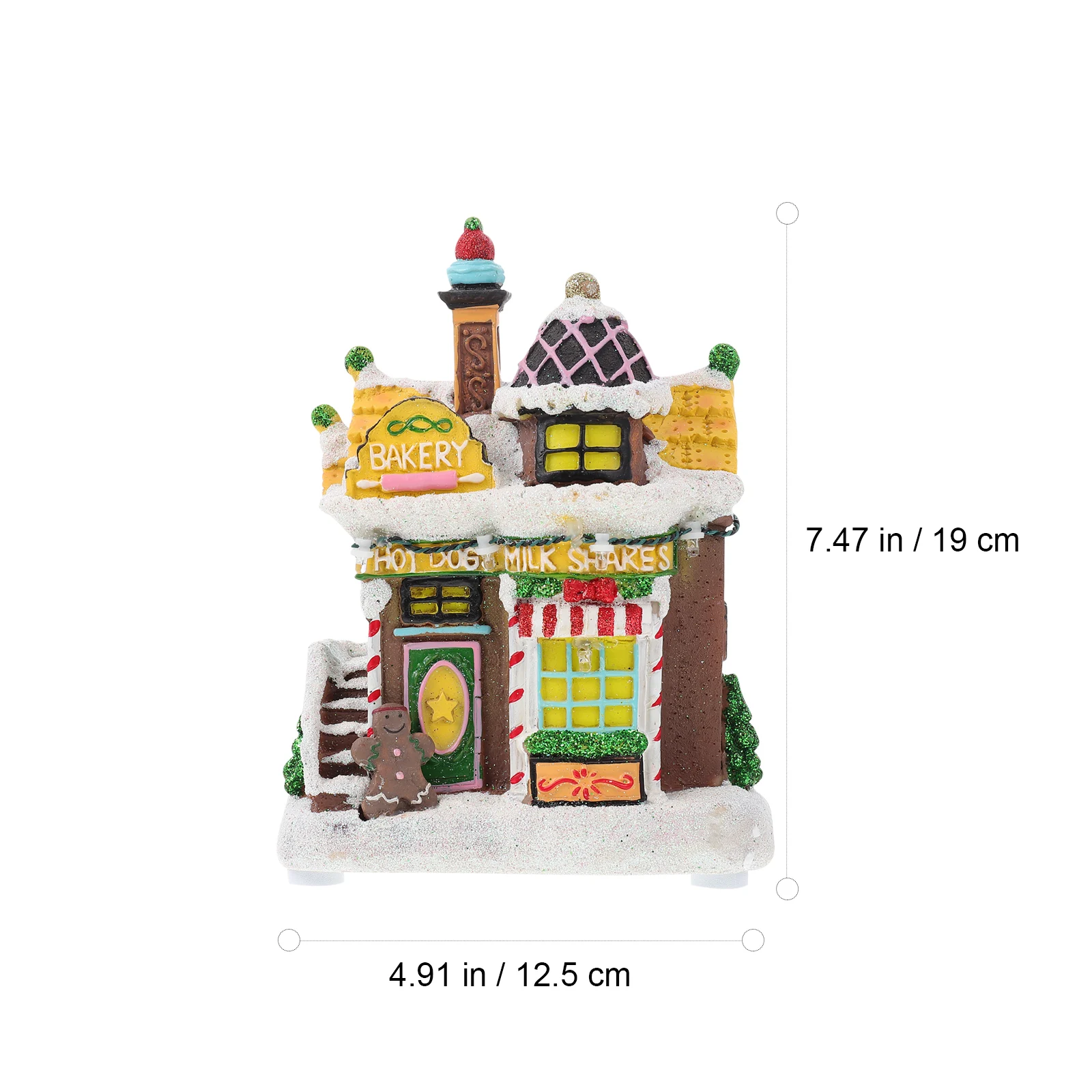 

Glowing Cookies House Mini Resin LED Night Light Winter Decor Snow Scene Christmas Gift Xmas Decor Tabletop Ornament