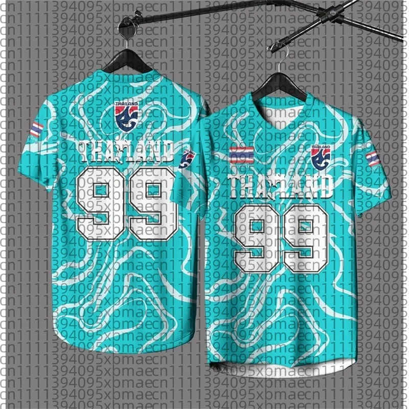 Personalized Summer  Thailand Sport Football Jersey Casual Custom Tee Clothing Children's Fast Dry 3D Print Parent-child Tee