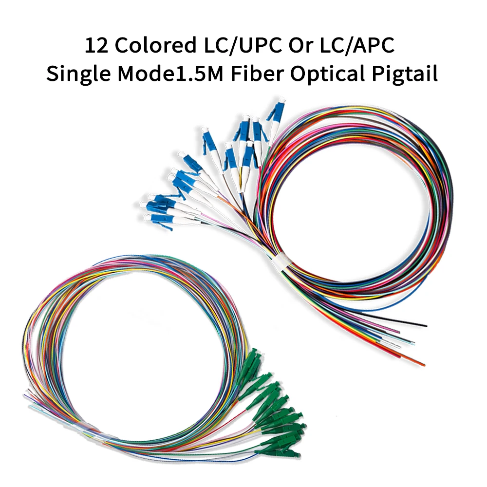 

LC UPC/APC Fiber Optic Pigtail Single Mode Colorful pigtail LC apc G652D 0.9mm Optic Fiber 1.5M Fibre Optic Patch Cord