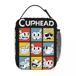 The Cuphead Show Game Product Insulated Lunch Bag For School Office Food Box Leakproof Thermal Cooler Lunch Boxes