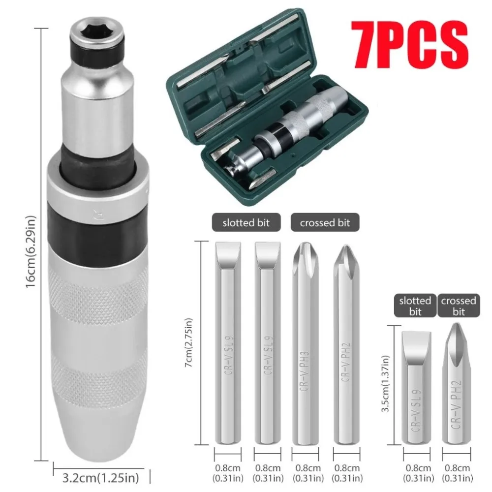 7 pçs extrator de parafuso de alto torque dureza à prova dwaterproof água impacto chave de fenda resistente à corrosão kit de ferramentas de reparo