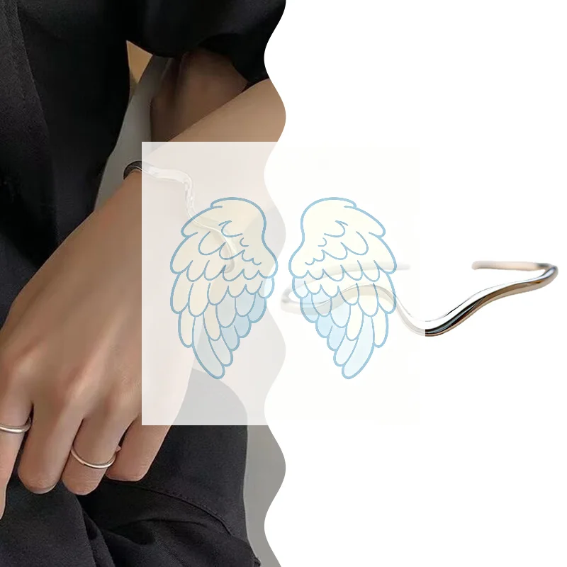 Irregular Glossy Silver Mobius Bracelet Adjustable Individuality Wristband For Women