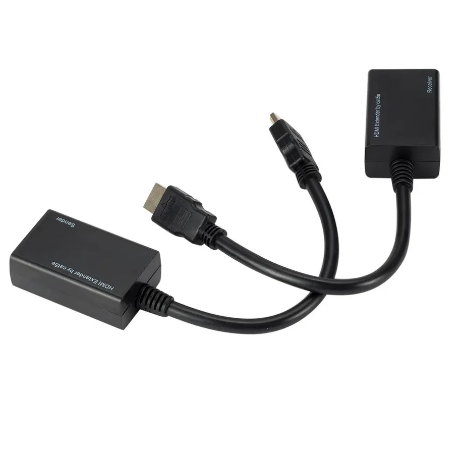 HDMI 호환 이더넷 확장기 리피터, RJ45 CAT5e CAT6 UTP LAN, HD 1080P 해상도 지원, 최소 100 피트 (30M)
