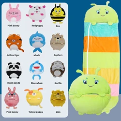 Kids Sleeping Bag Children's Animal Sleep Sack Boys Girls Cartoon  Plush Doll Baby Pillow Soft Lazy Sleepsacks For Birthday Gift