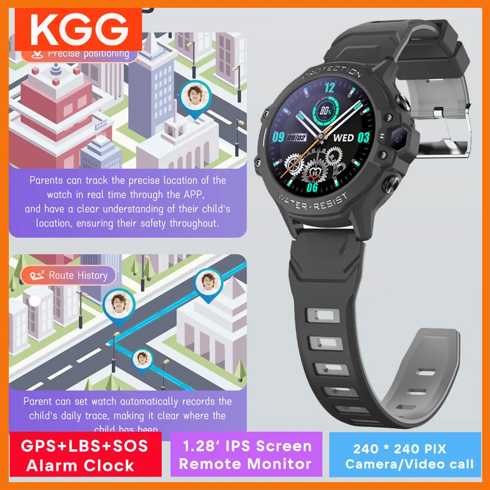 

4G Детские Смарт-часы Телефон Видеозвонок GPS LBS WIFI Местоположение Дистанционный Монитор IP67 Водонепроницаемые Смарт-часы Будильник Детский Подарок