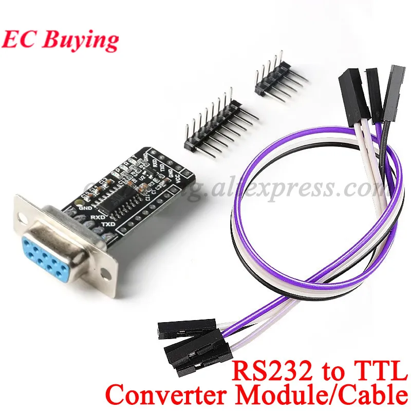 2Pcs/1pc RS232 Level to TTL Female Serial Port Converter Module RS-232 Serial Communication Brush Board Cable DB-9 Plug 3.3V 5V