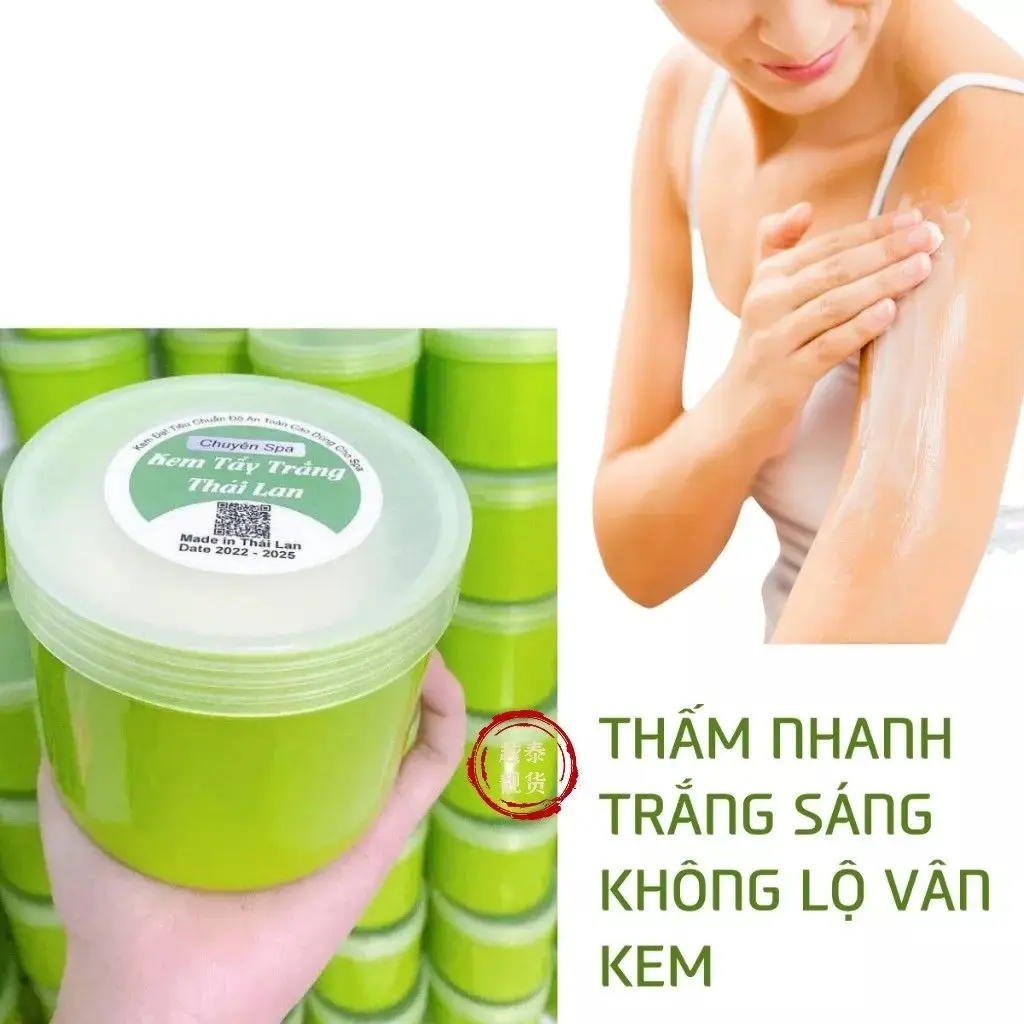 Kem Tẩy Trắng Da, 500G Dưỡng Ẩm Kem Tẩy Trắng Body Thái Lan Chuyên Spa Hũ Xanh , chất kem xịn thơm mịn, Giúp Da Trắng Hồng