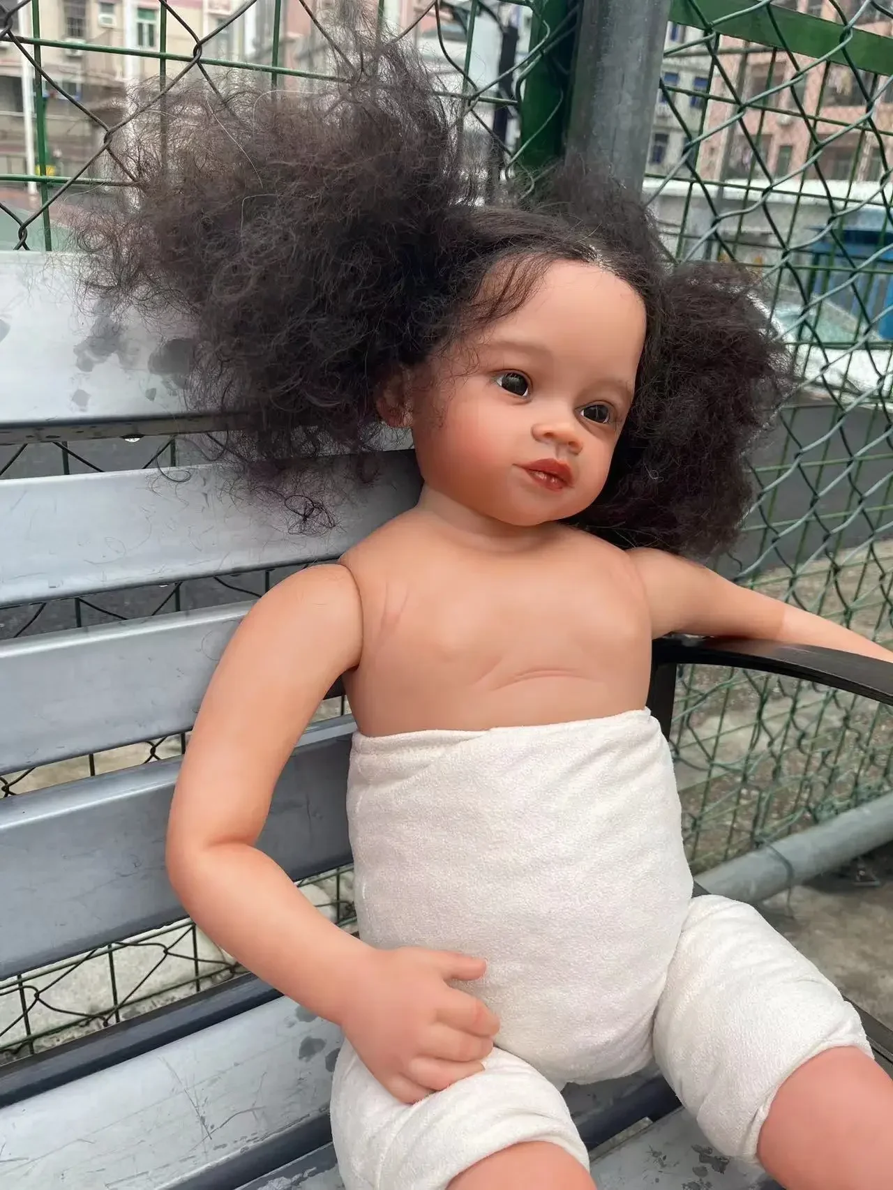 

EGO индивидуальные ограниченные поставки 29 дюймов настоящие фотографии Reborn Baby Meili темная кожа окрашенный комплект DIY разъемы для деталей Рождественский подарок