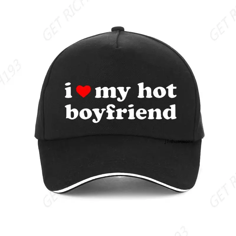 

Funny I Love My Hot Boyfriend Letter Printed Baseball Cap Fashion Valentine Day Couple Gift Hat Cool Djustable Snapback Hats