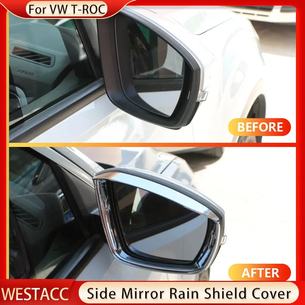 

Для Volkswagen VW T-roc Troc 2017-2023 боковое зеркало, наклейка на брови, зеркало заднего вида, защита от дождя, защитная накладка, аксессуары