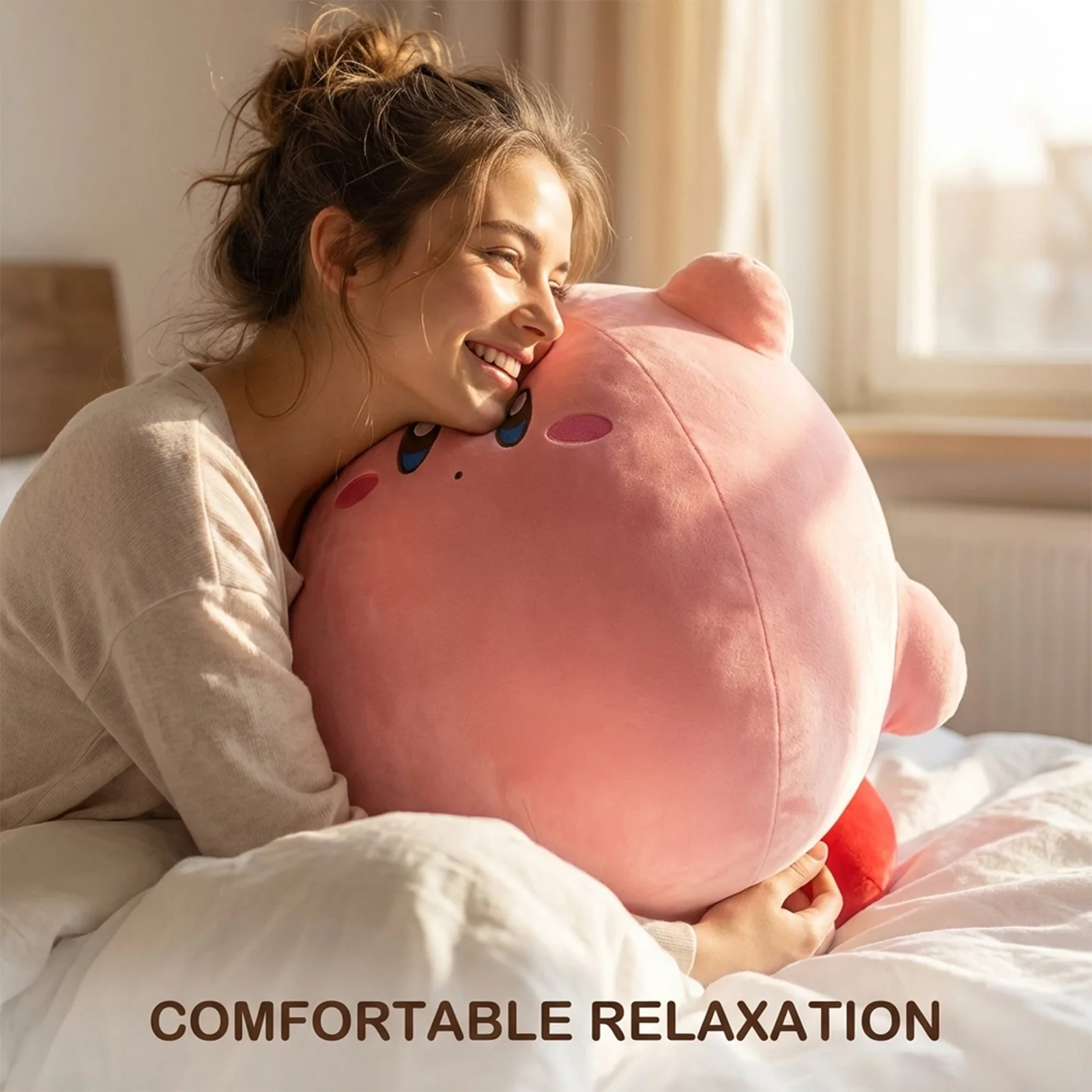 30cm-50cm Rabbit Ear Kirby Plush Toys Hug Pillow Grabbing Machine Doll Room Decoration Children's Toys Girl's Holiday Gift view 3