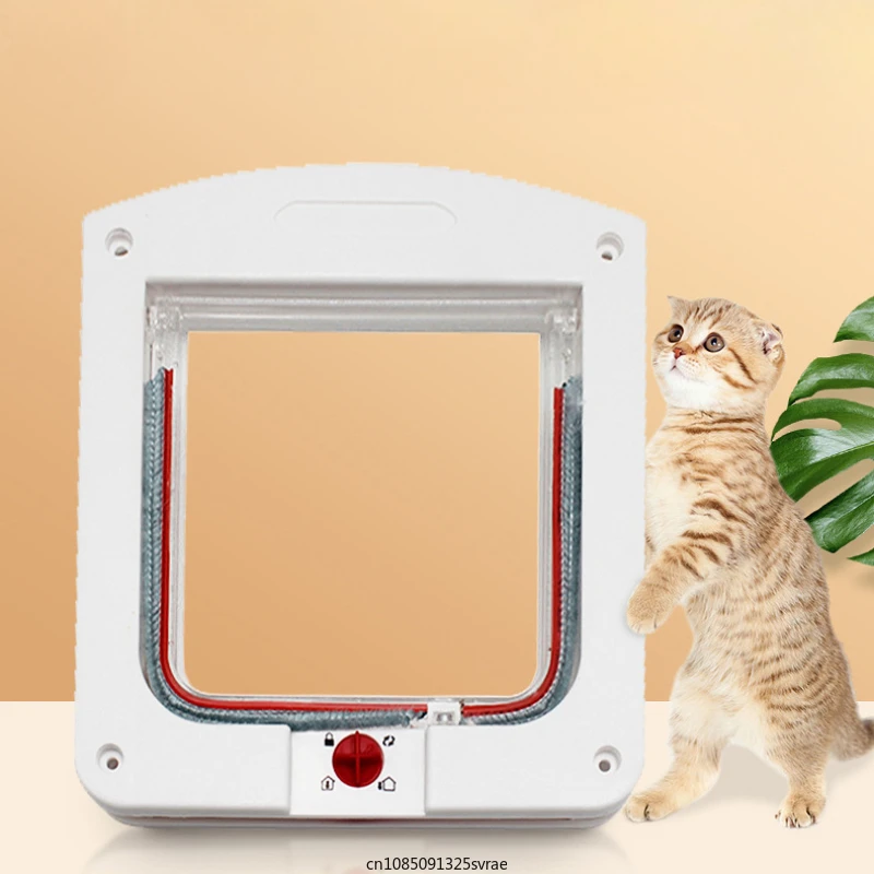 Controllable Pet Entry and Exit Window Cat Door Cat Safe Hole Window Cat Dogs Flap Doors Plastic Small Pet Gate Door Kit