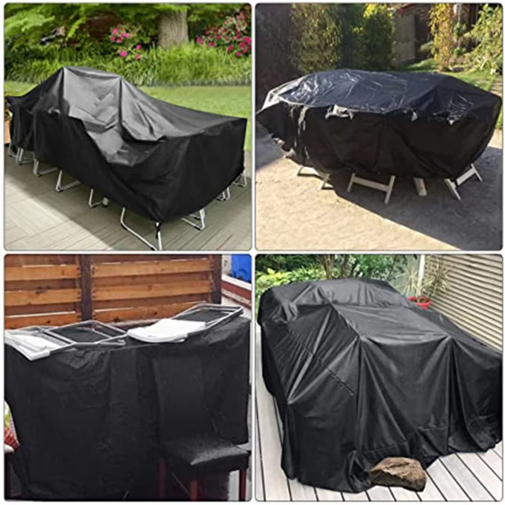 210D Heavy duty Waterproof Patio Furniture Cover Rectangular Garden Rain Snow Outdoor Cover for Sofa Table Chair Wind-Proof