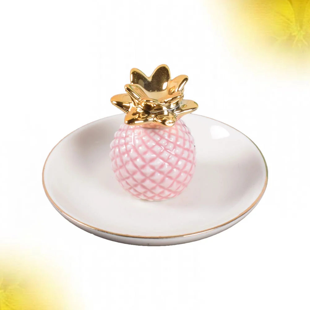 

Ring Holder for Jewelry Bracelet Display Plate Pineapple Decor Storage Tray Trinket Women Ceramic Accessories Decorate Miss