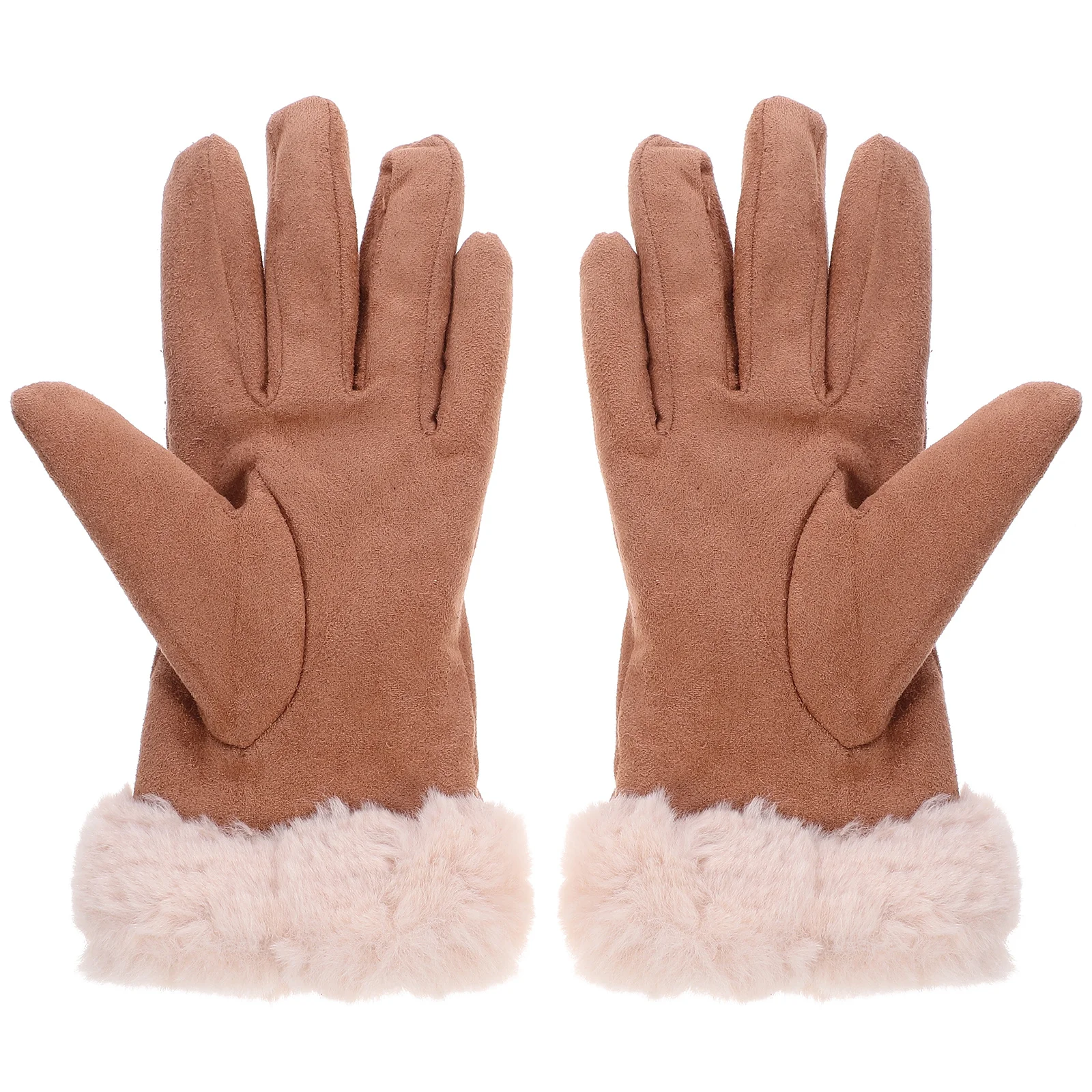 

1Pair Winter Woman Gloves Full Cover Touch Screen Fashion Warm Hands Protector Brown Keep Warm One Size Woman Touch Screen Glove