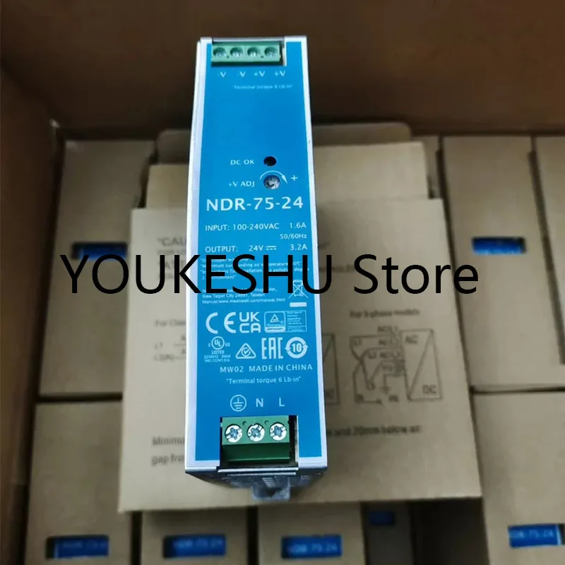 新しいオリジナルレール電源-ndr-75-24-入力-100-240vac-16a-50-60hz-出力-24v-32a-75w