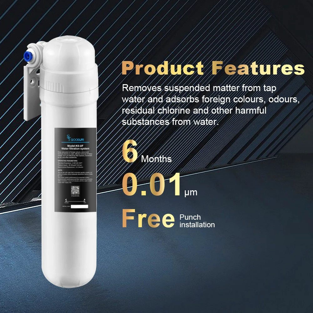 HAHUA Sink Water Filtration System - UF Drinking Water System -0.01 Micrometer Quick Replacement