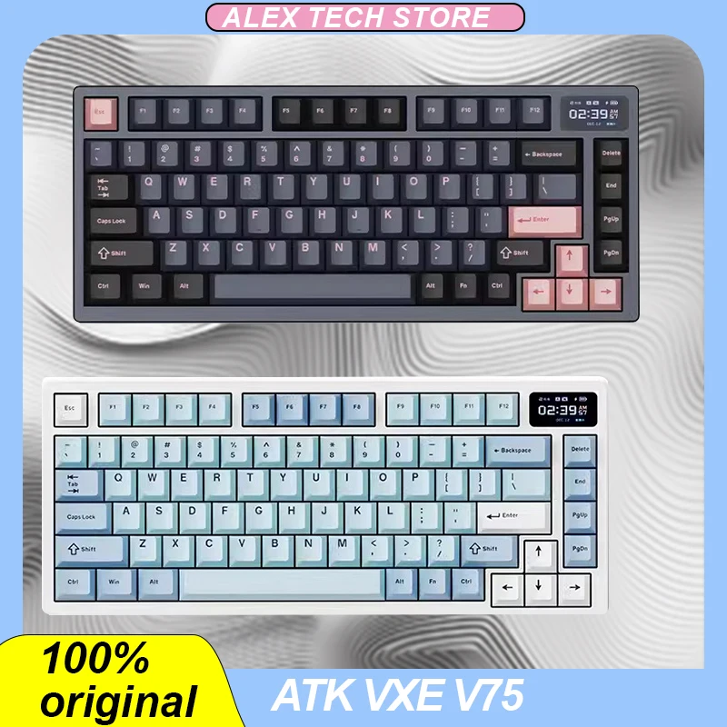 

Atk Vxe V75pro Mechanical Keyboard Tri-Mode Wireless Bluetooth Aluminum Alloy Smart Screen Rgb Hot Swap Low Delay Game Keyboard