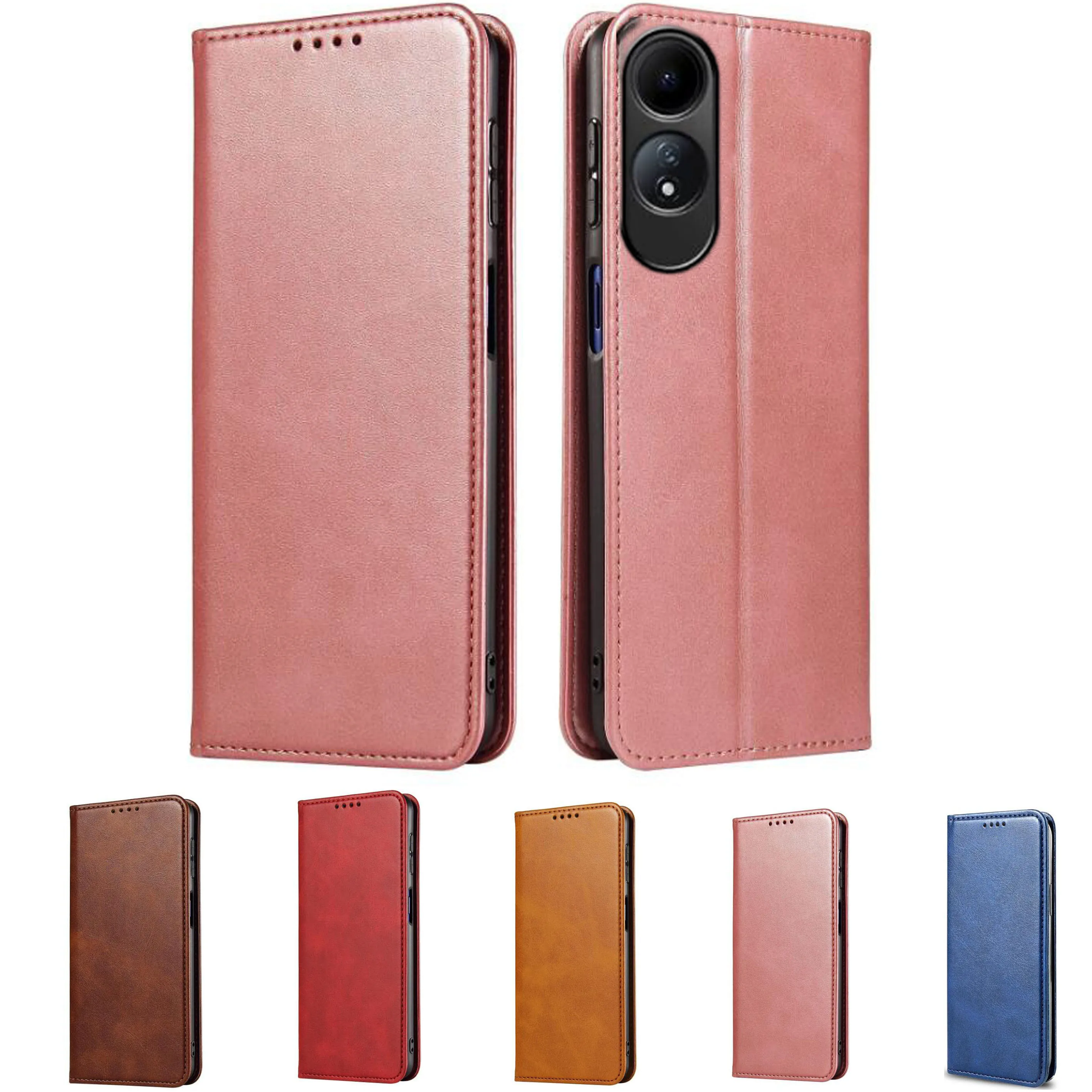 For OPPO A60 Case OPPOA60 A 60 Etui Solid Color Leather Wallet Stand Phone Cover on For Oppo A60 CPH2631 Magnetic Case Funda