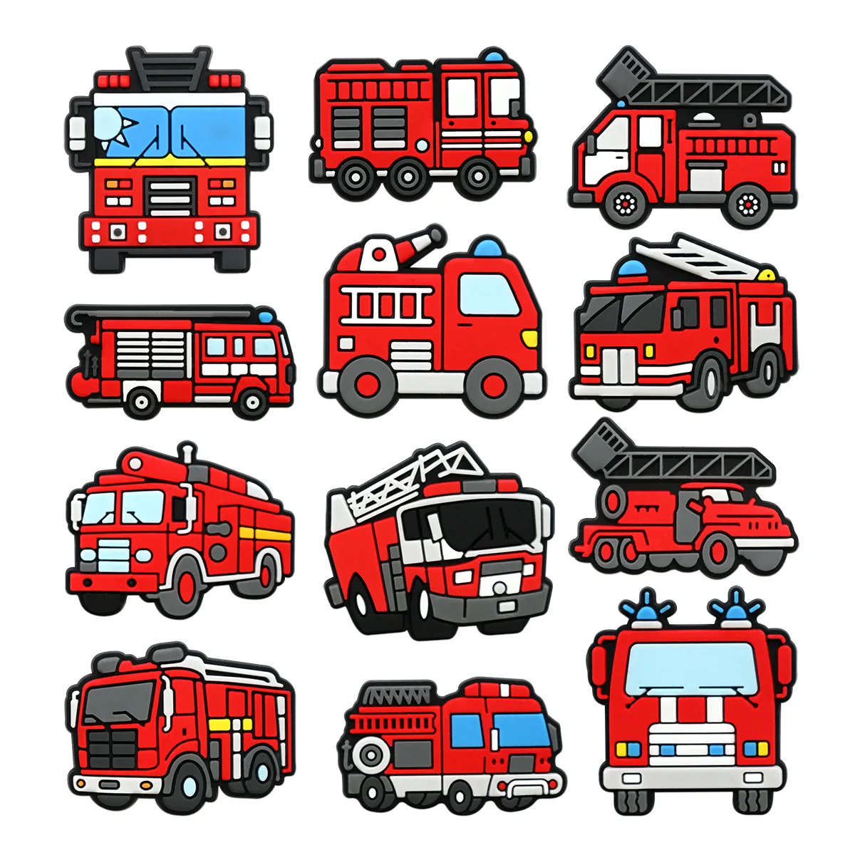 

Cute Fire Engine Shoe Charms for Crocs Accessories Charms Clogs Bubble Slides DIY Shoe Decoration Buckle Party Gifts