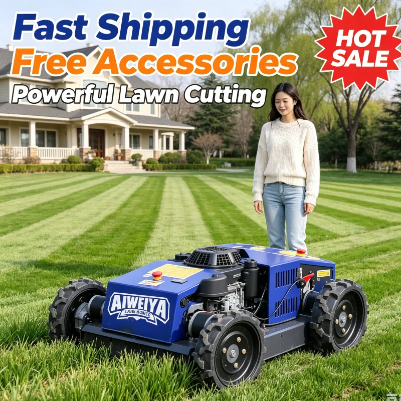 Customized Robotic Lawn Mower Remote Control Automatic Lawnmower Self-Propelled Industrial Brush Cutter Four-Stroke Cycle