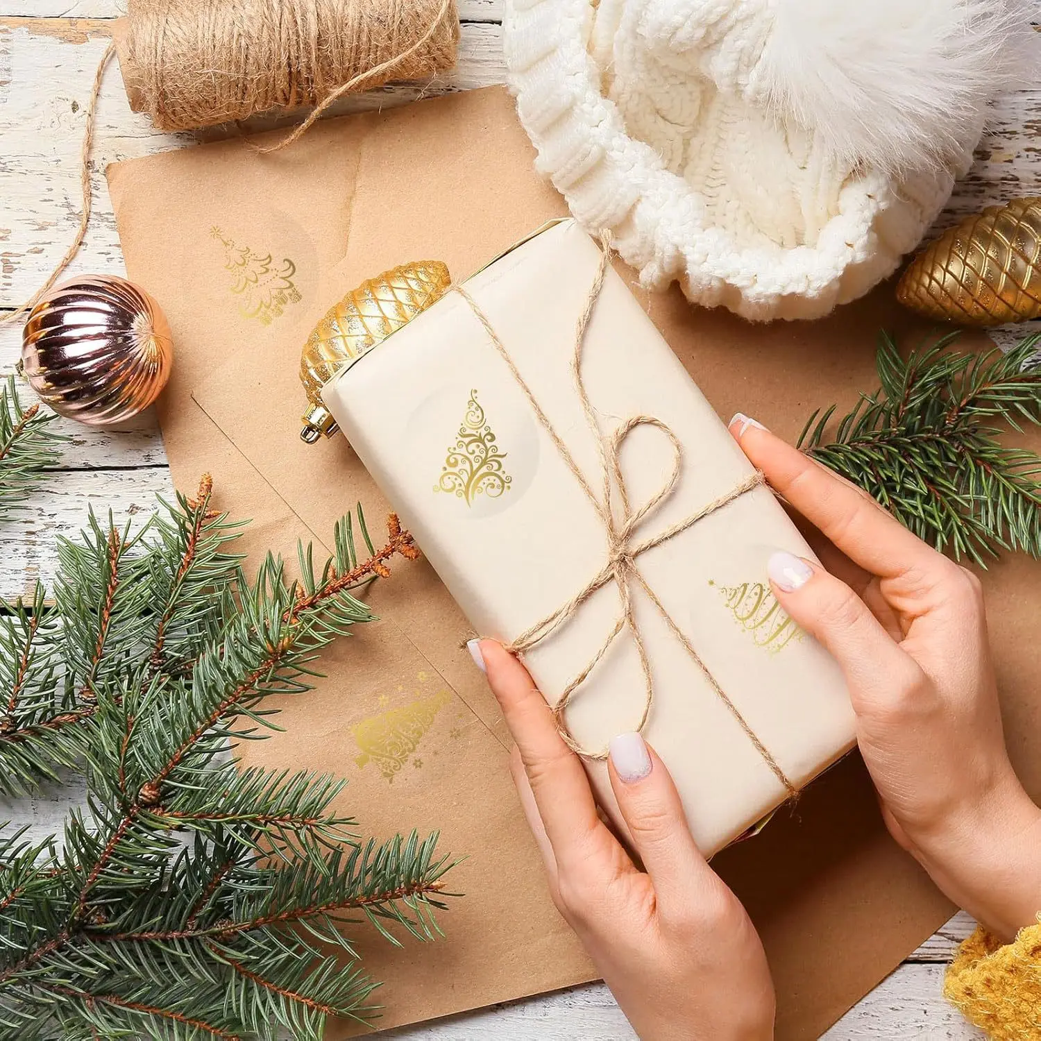 500 قطعة 1 بوصة/2.5 سنتيمتر واضح عيد ميلاد سعيد ملصقات يعرض بطاقات العلامة ذاتية اللصق الأختام التسمية سكرابوكينغ ملصقات