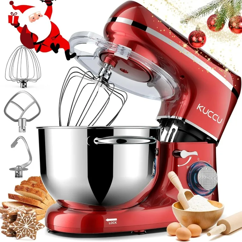 Stand Food Mixer, 6.5 Qt 660W, 6-Speed Tilt-Head , Kitchen Electric Mixer with Stainless Steel Bowl,Dough Hook (6.5-QT)