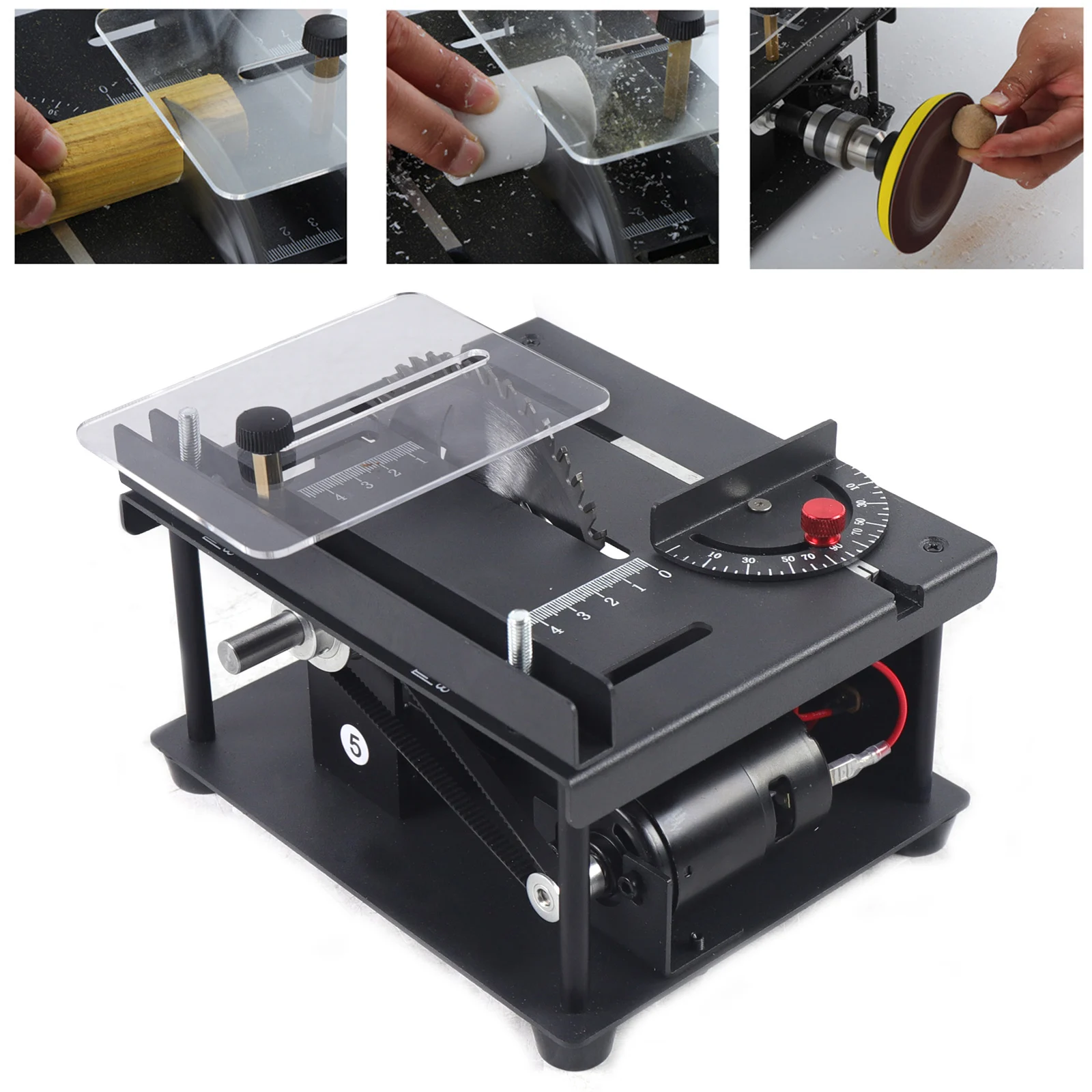 Mini Sliding Table Saw Kit Multifunction Woodworking DIY Hobby Model Sliding Cutting Bench Saw Household 8500r/min