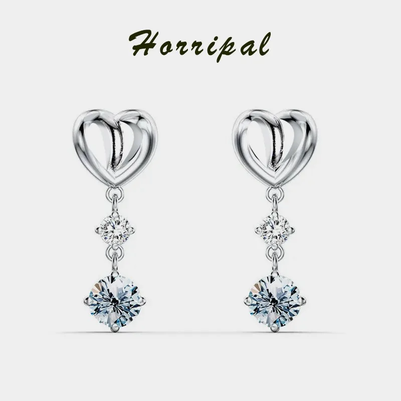 

1CT Moissanite Heart Drop Earrings for Women S925 Sterling Silver Original Certified Luxury Jewelry Anniversary Wedding Earring