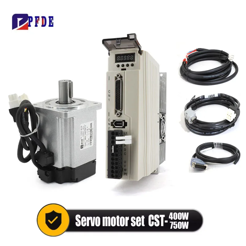 400W 750W AC Servo Motor 3000RPM 1.27Nm 2.39Nm with PFD100 RS485 Driver Kit AC220V 3m Cable 17 Absolute Encoder for CNC Milling