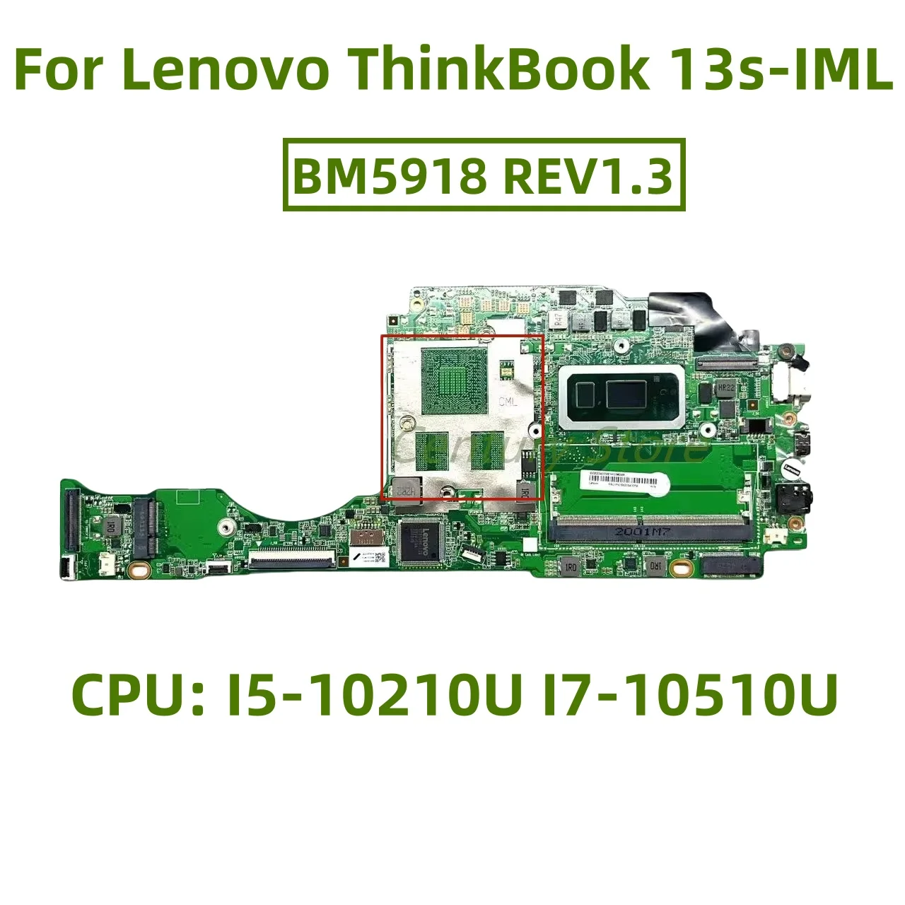

BM5918 REV1.3 motherboard is suitable for Lenovo ThinkBook 13s-IML computer with I5-10210U I7-10510U CPU 100% test OK shipment