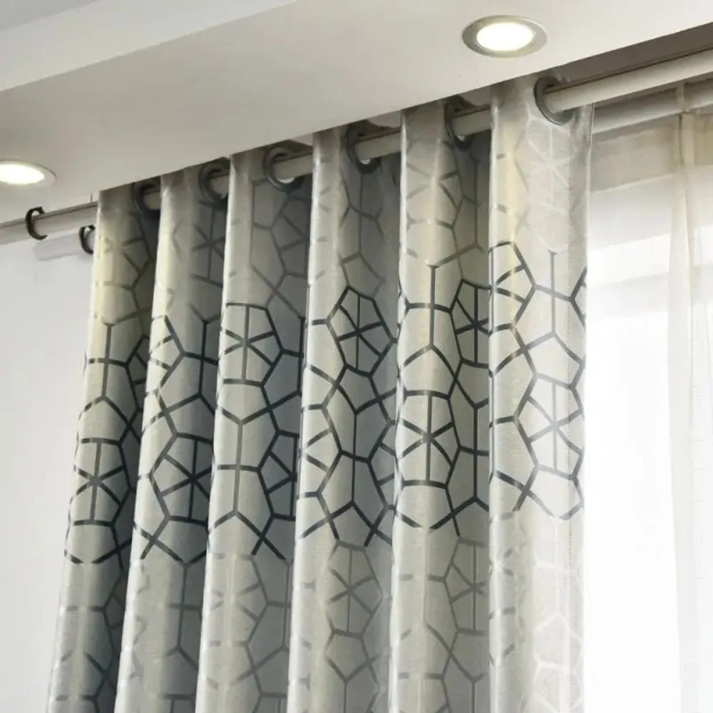

Velvet Jacquard Blackout Curtains for Living Room Bedroom Dining Study Children's Room Insulation Floor-to-ceiling Curtains