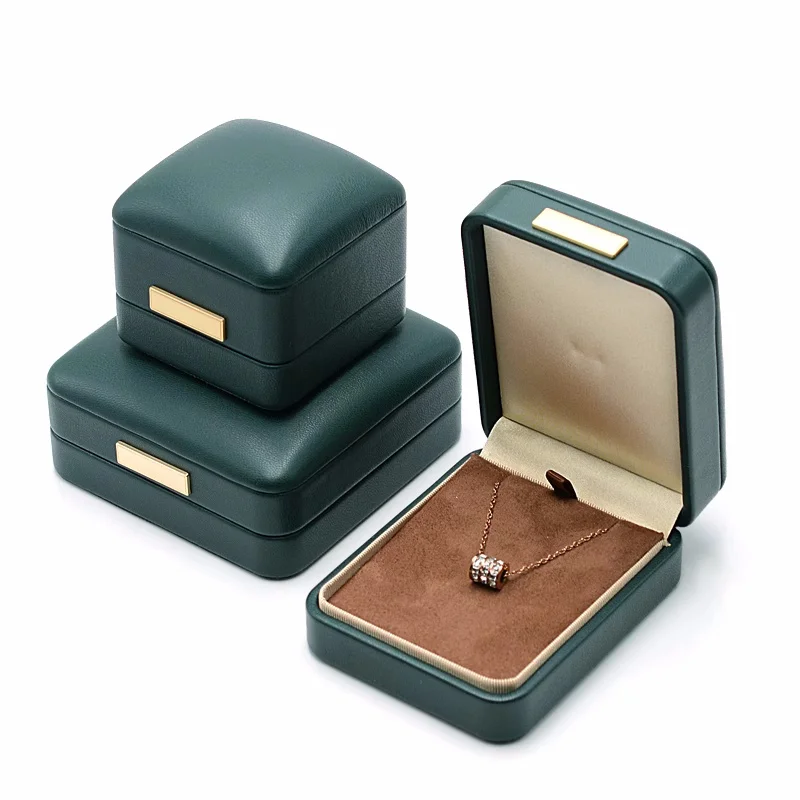 Luxury leather jewelry storage box, earring packaging box, boutique ring necklace gift box, available in multiple colors