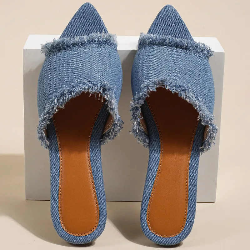 

Vacation Style Flat Shoes Paired with Skirts，artistic Concise Casual Shoes Soft Sole Wear-resistant One-piece Slippers for Women