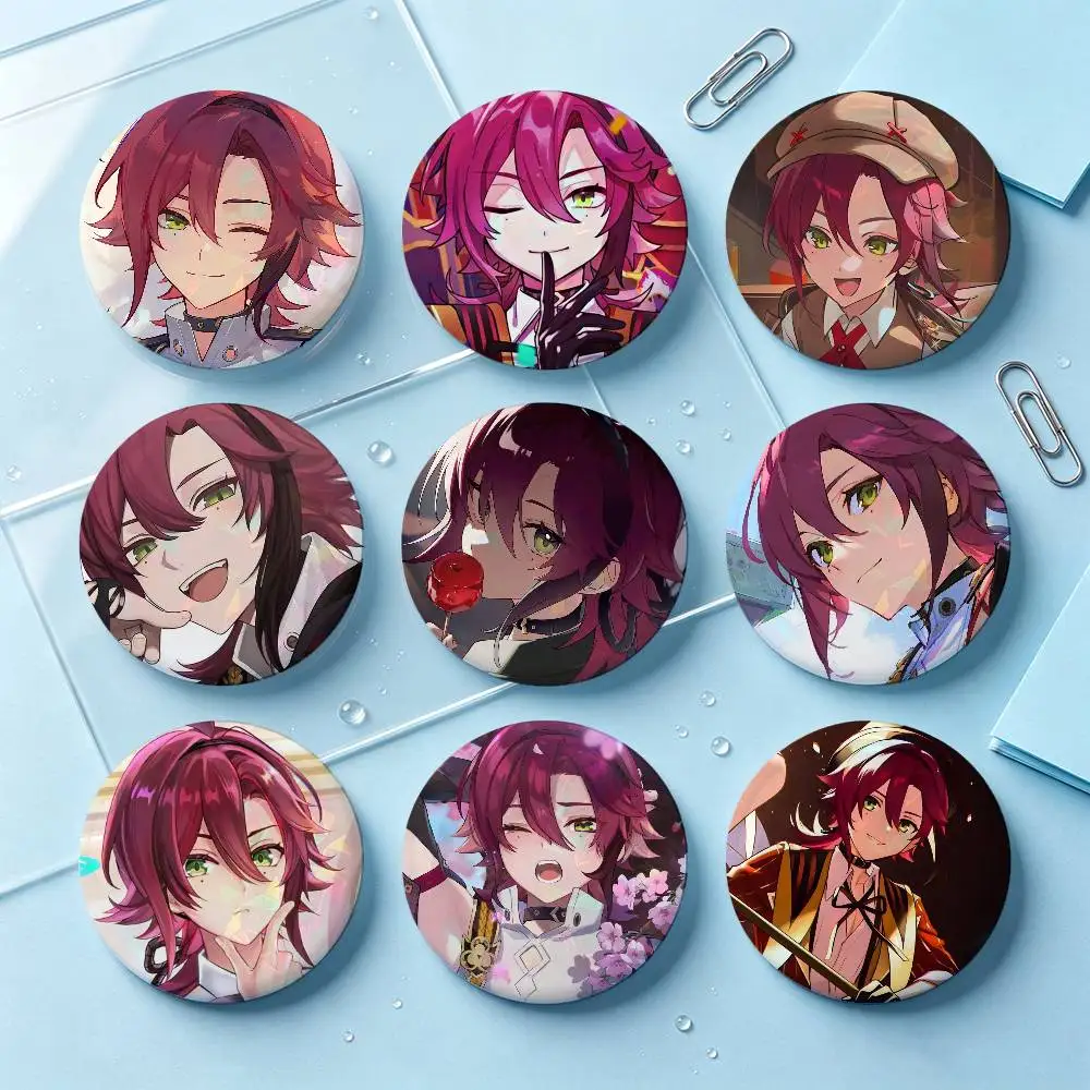 Shikanoin Heizou Genshin Impact Badges 25 32 44 58 75 Mm Round Cosplay Pin Bag Decor Fans Collect Friends Gifts Brooch Souvenir