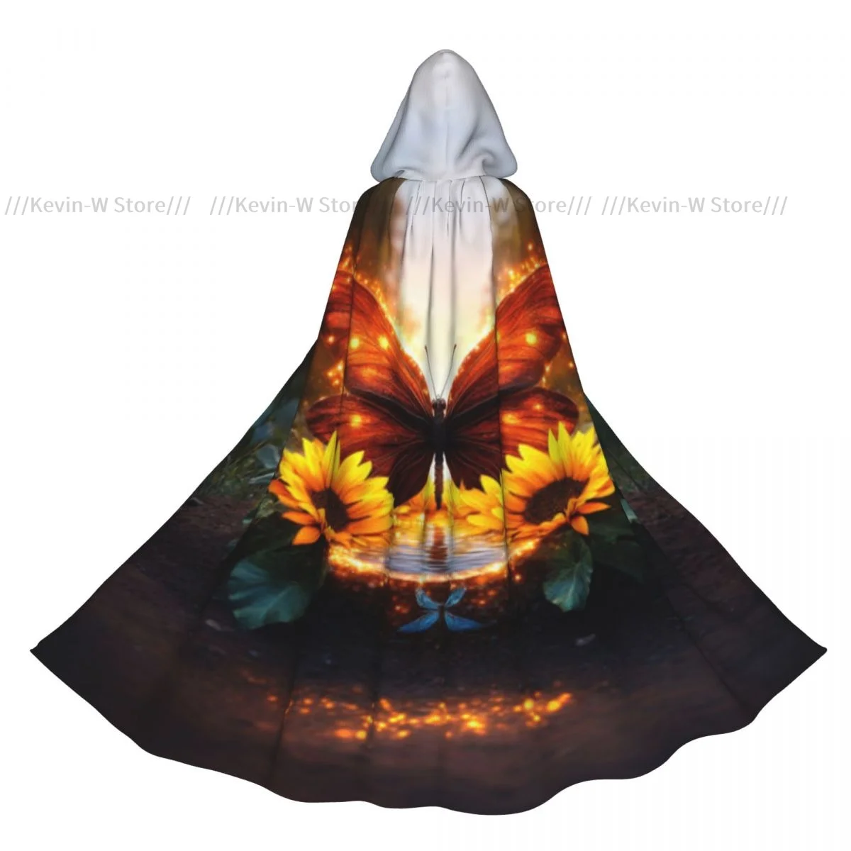 

Long Cape Cloak Enchanting Butterfly And Sunflowers At Magical Hooded Cloak Coat Autumn Hoodies