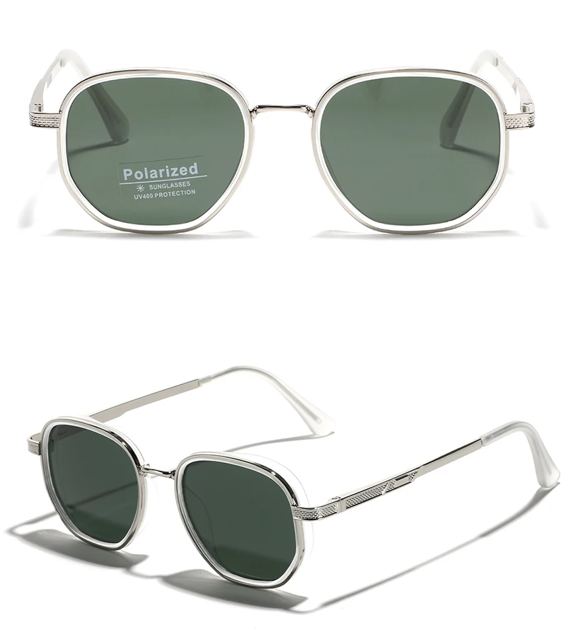 Peekaboo Polarisierte Sonnenbrille für Damen und Herren, TR90 Unisex Eckige Sonnenbrille, Halb-Metall TAC Sommer-Accessoire 2024 – Detail 7