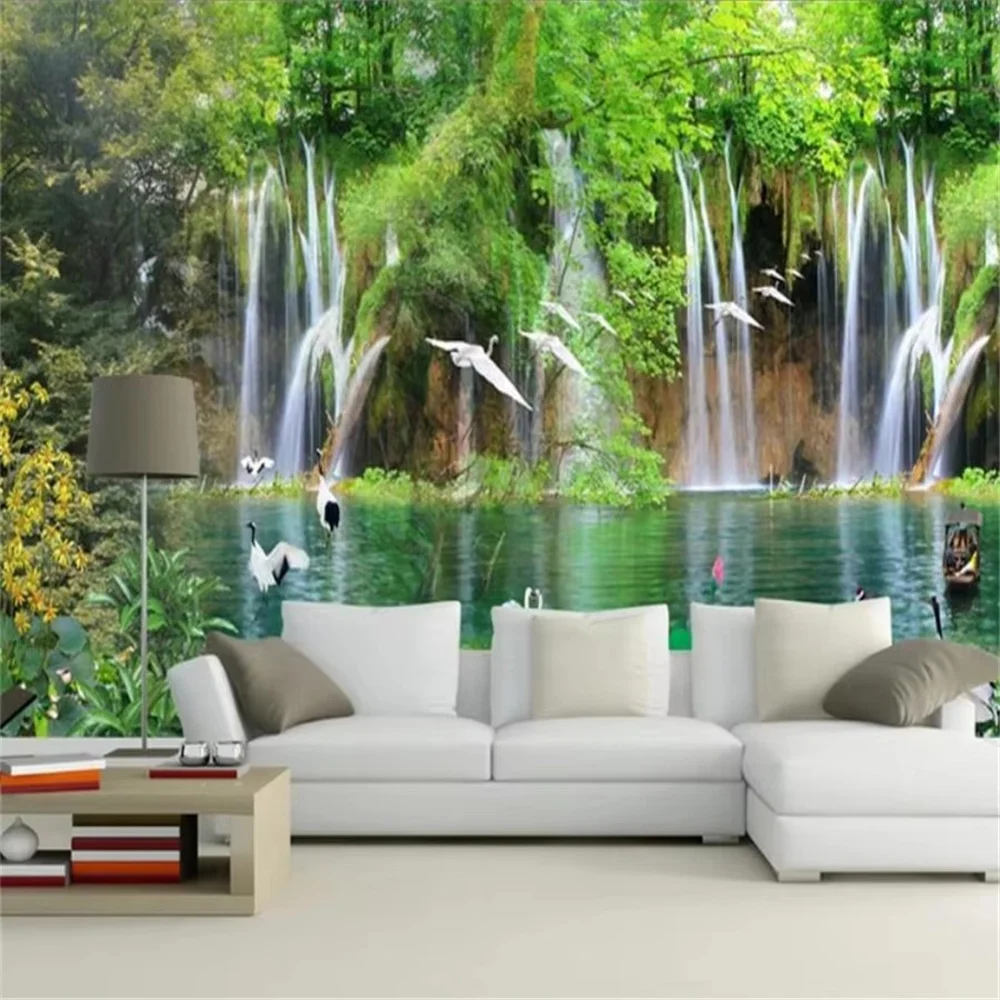 Custom wallpaper 3d mural garden scenery landscape background bird song spring white practice vacant mural wallpapers home decor