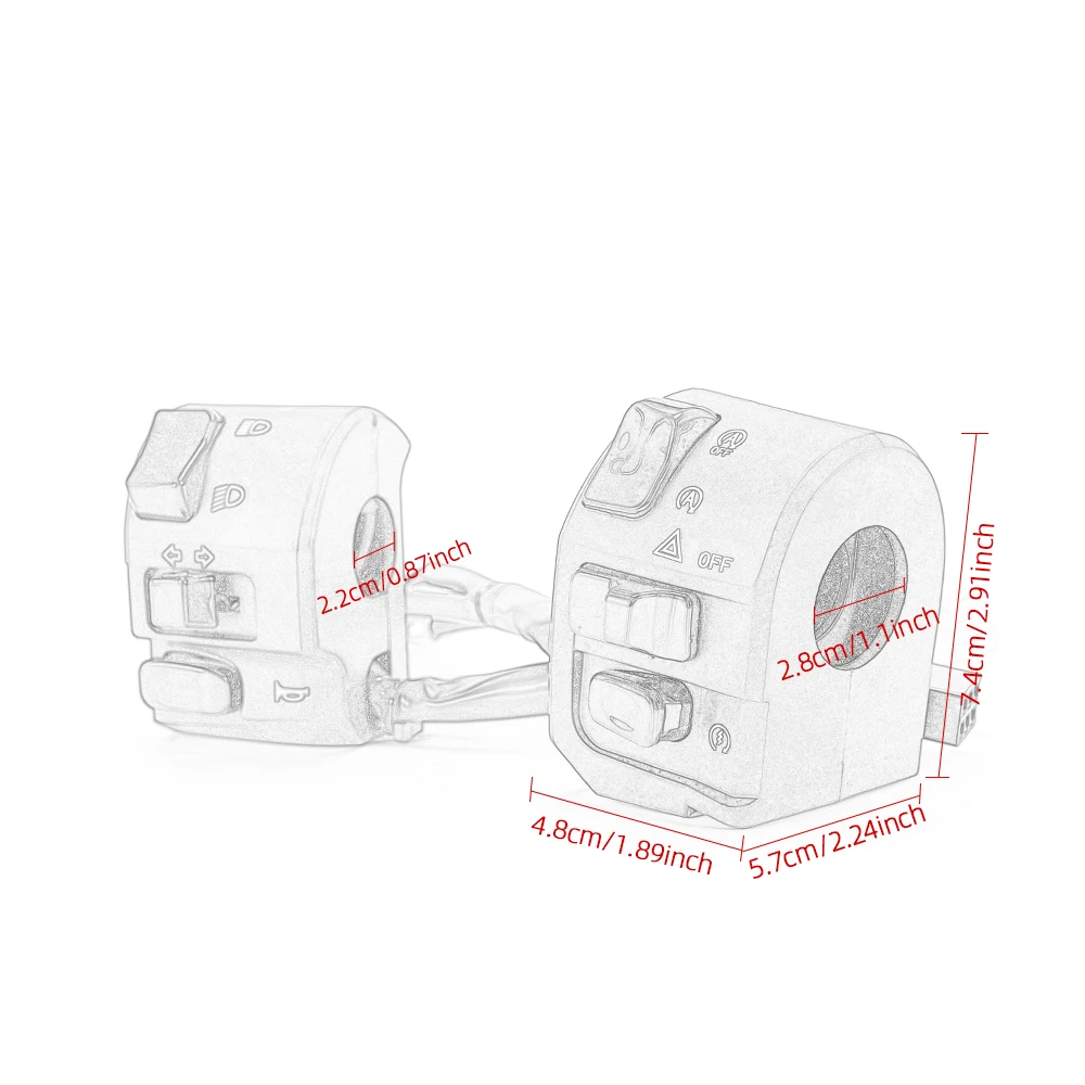 7/8" 22mm Handlebar Control Switch Button Motorcycle LED Flasher Headlight Fog Warning Light Turn Signal For MSM N-MAX 125 155 - Image 6