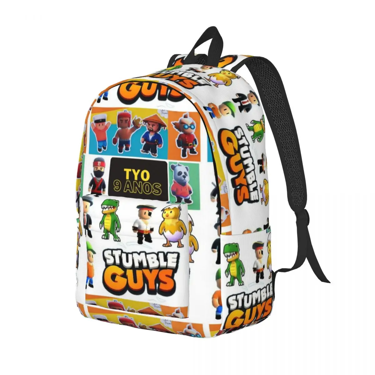 Stumble Guys Game for Teens Student School Bookbag Cartoon Canvas Daypack Elementary High College Travel