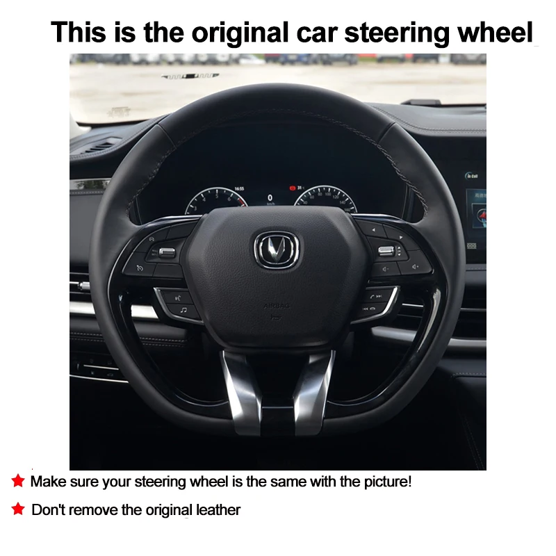 Hand Stitching Car Steering Wheel Cover Wrap for Changan CS95 2019 - 2023 Braid on Steering-wheel Holder Protector