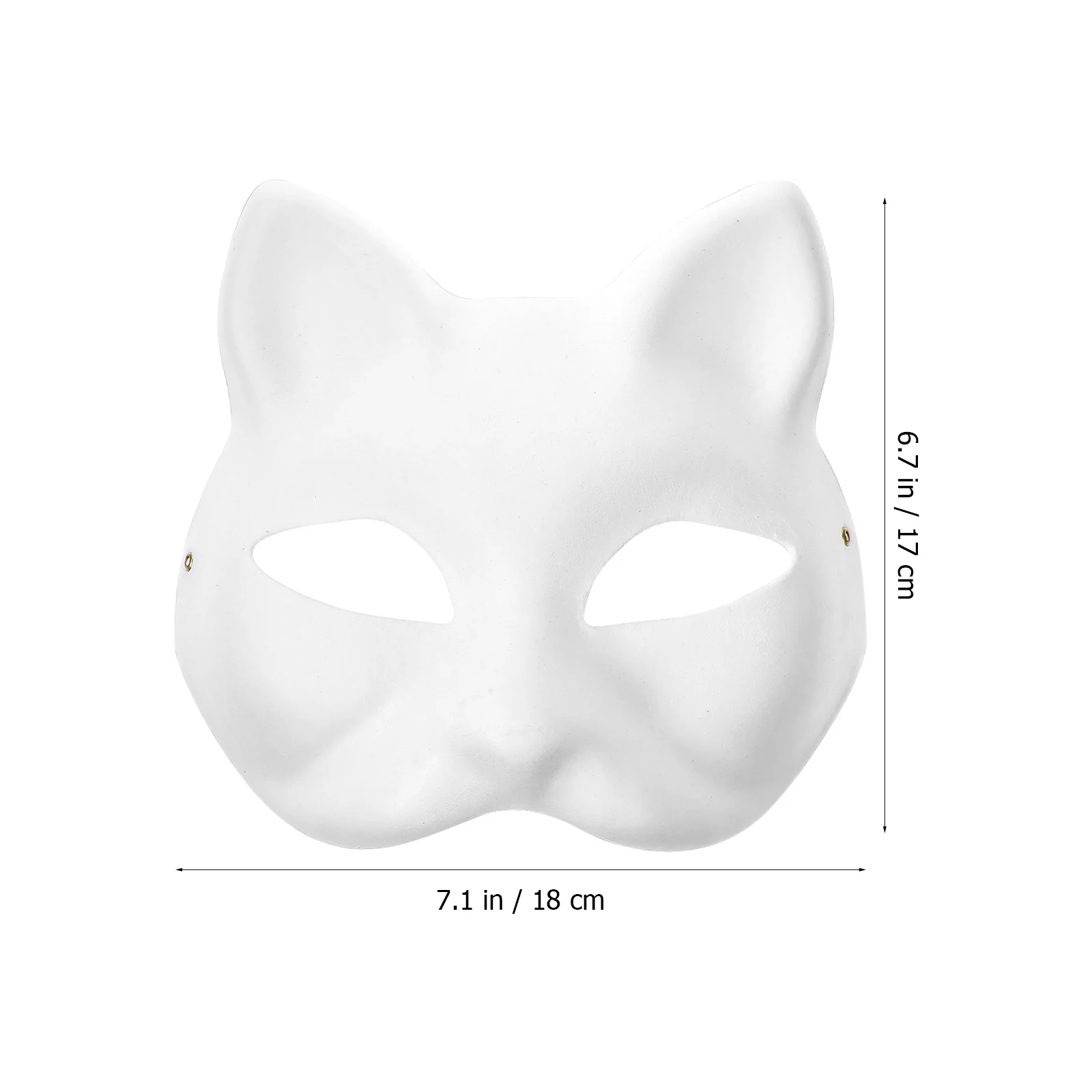 10 Pezzi Maschera Facciale a Forma di Gatto, Maschera Bianca Vuota per Dipingere a Mano, Leggera, per Feste, Cosplay, Halloween, Accessorio per Costumi per Bambini