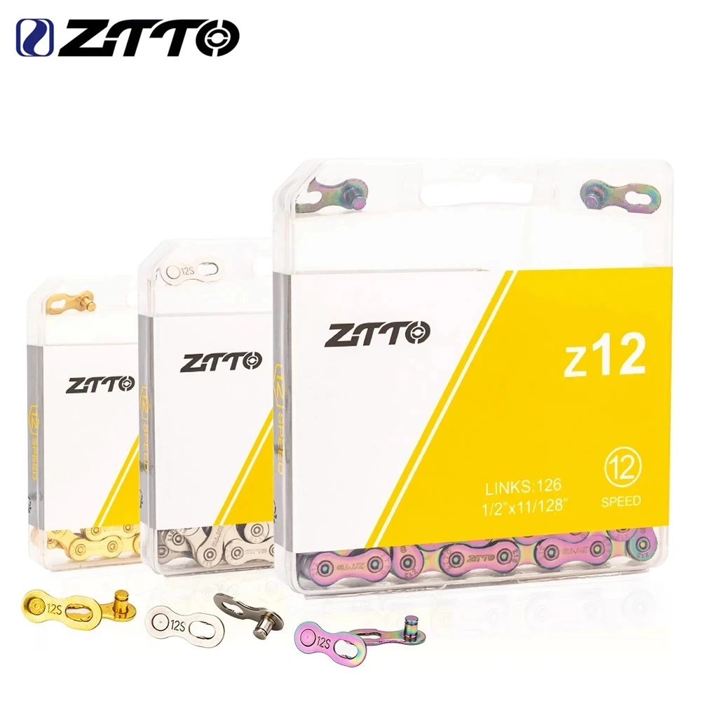 

ZTTO Golden Oil Slick 12 Speed Bike Chain 126 Links Hollow Light Weight Durable MTB Road 12S 12v Bicycle Current 12 Speed Chains